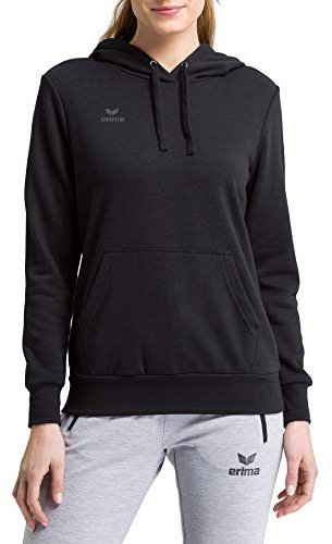 Erima Damen Basic Kapuzen Sweatshirt (2072008), schwarz, 34