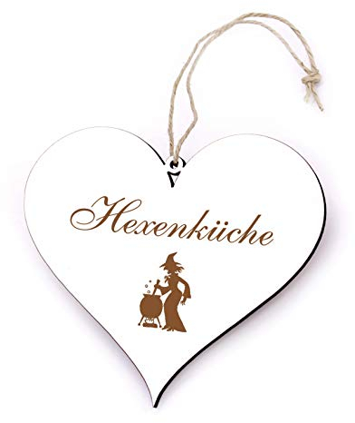 Schild Herz - Hexenküche Küche - Türschild 13 x 12cm