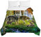 Chickw1 Tagesdecke Bettüberwurf Steppdecke, 3D Wolf Tier Drucken Sommer Tagesdecken mit Präge Wohndecke aus Mikrofaser Gesteppt Bettdecke für Einzelbett Doppelbett (Wald Wolf,220x240cm)