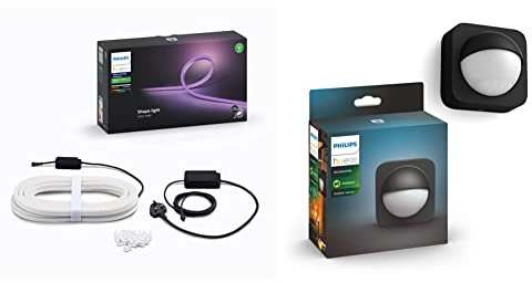 Philips Hue Smart Outdoor Lightstrip White & Colour Ambiance [5 m] Waterproof Base Kit, Compatible with Alexa, Google Assistant and Apple HomeKit Hue Outdoor Motion Sensor
