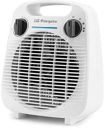 Orbegozo FH 5041, Calefactor eléctrico, 2000 W, 3 posiciones de funcionamiento, calor instantáneo, sistema de seguridad anti vuelco, diseño vertical, función ventilador, color blanco