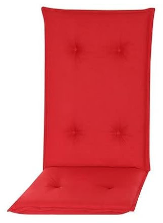 Pillows24 - Hochlehner Auflagen 2er Set - 120x50cm – 8cm Dick - Premium-Material 200gsm, UV- & Wasserabweisend | Gesteppte Sitzauflagen Hochlehner | Gartenstuhlauflagen für Gartenmöbel | Rot
