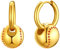 FindChic Ohrringe für Herren mit Baseball Anhänger Creolen Damen aus Edelstahl Nickelfrei als Geschenk zum Geburtstag, Weihnachten, Valentinstag Gold