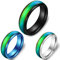 EUMENIDES stimmungsring,Farbwechselring，Farbwechselringe für Herren und Damen, temperaturempfindliche Farbwechselringe, personalisierte Mode-Paarringe, (Schwarz + Silber + Blau, C 69mm（21.5）)