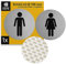 Hinweisschild WC Damen Herren, 2 Stück, Ø 100 mm, Design 3, 0,8 mm starkes Aluminium Schild, Schild zum Kleben, Toilette Türschild für Innen- und Außenbereich, Gäste WC Toilettenschild, Toilet Sign