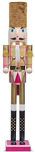 KI Store 120 cm Weihnachten Nussknacker Lebensgröße Groß XXL Holz Nussknacker Figur Weihnachtsdekoration (Rosa Soldat)