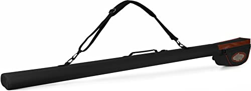 Fliegenrutentasche Rutentasche Hardcase mit 2 Innenräumen Tragetasche Transporttasche Rutenfutteral Fly Angelrute Tasche Wasserfest Rod Case Angelrucksack 145 cm Farbe Schwarz