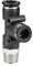 M METERXITY 1 Paquet 1/4 NPT Mâle Filetage Pousse Serrure Raccord - Tee Cloison Union, Pousser à Connecter Raccords, Appliquer à Pneumatique Système (8mm, Noir)