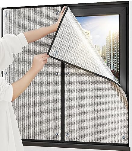 Termica Película para Ventanas, Película de Ventana Reflectante al Calor, Película Aislante de Aluminio Doble de 8mm de Espesor, Parasol Ventana Casa, Vinilo Proteccion Solar ( Tamaño : 80x80cm )