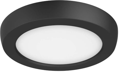 Nuvo Lighting 62/1701 Blink Pro - 9W CCT Selectable LED Round Edge Lit Flush Mount in Utilitarian Style-0.67 Inches Tall and 5 Inches Wide, Finish Color: Black