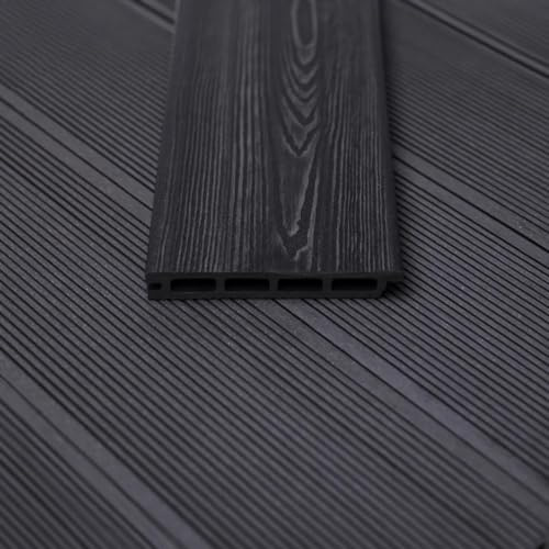 Mega Holz WPC Terrassendielen Schiefergrau 66 m² - Komplett-Set Bodenfliesen + Unterkonstruktion & Clips, rutschfeste Terrassenfliesen mit Holzoptik, Perfekt für Garten, Terrasse und Balkon