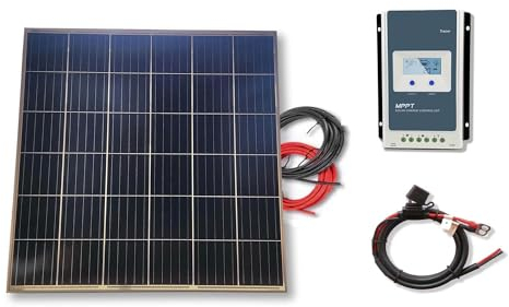 Kit 200W PRO con regulador MPPT 12V panel solar placa cuadrada monocristalina células PERC de alta eficiencia para caravanas autocaravanas