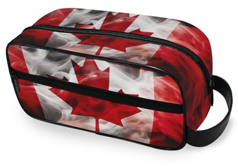 ODAWA Trousse de toilette unisexe à suspendre pour accessoires de toilette, Drapeau canadien, one size