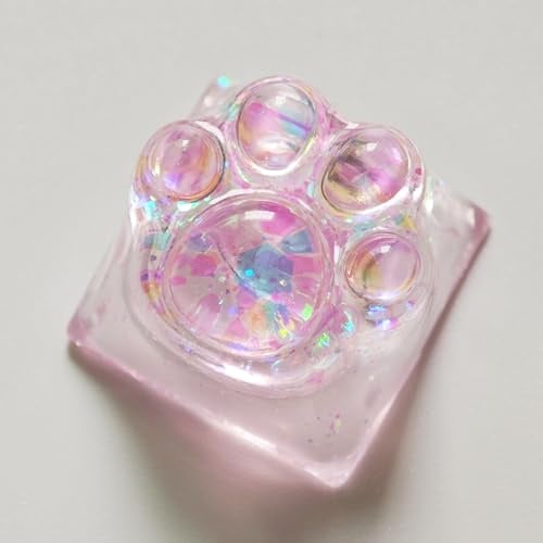 Elacgap Cat Claw Keycap Cute Drip Glue Backlight Keycaps DIY ESC Arrow Key Keycap Replacement for Cherry MX Gaming Mechanical Keyboard (Pink)