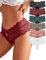Evolyline 6er Pack String Tanga Damen Spitze Tangas Set Sexy Dessous Niedrige Taille Tanga Damen Slip Unterhosen Spitze Unterwäsche Atmungsaktiv Unterhosen für Frauen