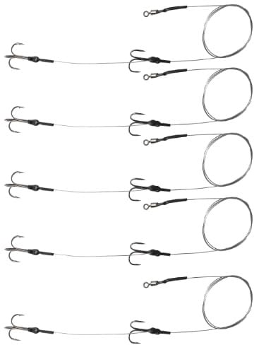 5 x Pike Dead Bait Rigs Size 6 for Pike Fishing Trace Hooks Live Bait - Ready to go!