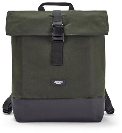 LARKSON Rucksack Damen & Herren Dunkelgrün - Tammo - Rolltop Daypack für Arbeit Uni Fahrrad - Backpack mit 16 Zoll Laptop Fach - Rückenpolsterung & Wasserabweisend