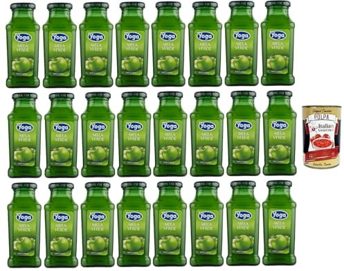 Yoga Magic Bar Bouteille de jus de fruits Mela verde, 24 x 200 ml + Italian Gourmet Polpa 400 g