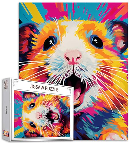 Meerschweinchen Puzzle 1000 Teile Puzzle für Erwachsene,Holländische Ratten Puzzle Ideale Spiel Geschenke für Erwachsene Niedliche Tier Haustier Hamster Puzzles für herausfordernde Familie Aktivität