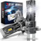 KATUR H7 LED Headlight Bulbs 20000LM, Upgraded 6000K Xenon White Wireless H7 LED Bulb Mini Size Plug and Play, Pack of 2