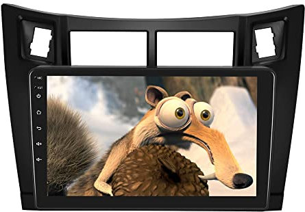 Rimoody Android Radio de Coche para Toyota Yaris 2005-2011, 9 Pulgadas Pantalla Táctil Radio de Coche con iOS/Android Mirror Link Bluetooth GPS WiFi FM/RDS Radio Control del Volante Cámara Trasera