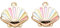 Lot de 5 Breloques en Laiton émaillé coloré plaqué Or 18 carats en Forme de Coquille Saint Jacques 10 x 10,5 mm