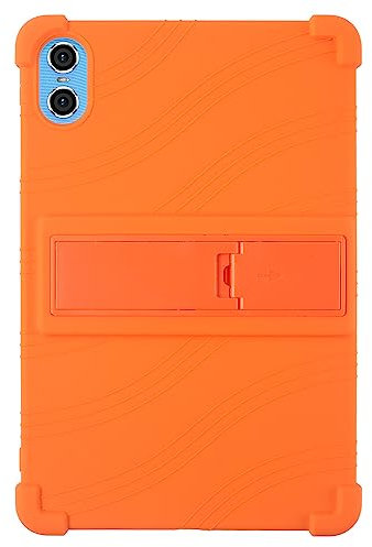 MQVQAUBST Étui for Tablette Teclast P85T 8 Pouces 2023, Coque en Silicone Souple, Antichoc et réglable avec Support(Orange)