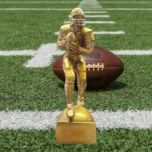 eberin · American Football Pokal Gold 21 cm · Resin Trophäe mit Spielerfigur in Gold · Auszeichnung für Turniere · Teams · MVPs & Football-Fans · personalisierbar
