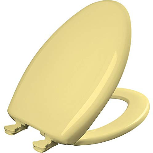 Bemis 1200SLOWT 211 Will, Never Loosen and Easily Remove Slow Sta-Tite Elongated Closed Front Toilet Seat, Yellow