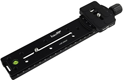 Haoge 200mm Nodal Slide Double Dovetail Focusing Rail Plate with Metal Quick Release Clamp and 60mm Plate for Camera Panoramic Panorama Close Up Macro Shoot fit Arca Swiss RRS Benro Kirk