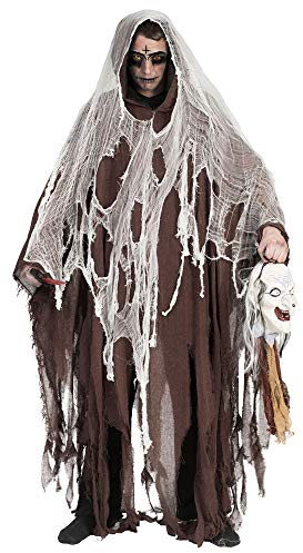 Funny Fashion Halloween Umhang mit Kapuze | Braun - Gruseliges Ghul Tod Zombie Geister Kostüm Karneval Fasching Mottoparty Theater Untoter Zerrissen Cape Einheitsgröße
