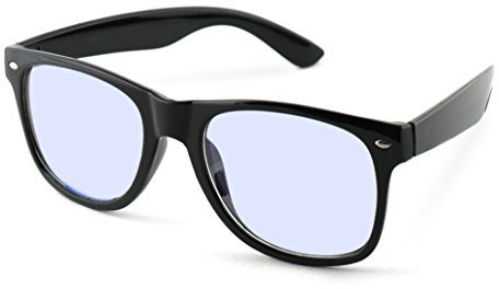 4sold Reading Glasses +1.00 +1.5 +2.00 +2.5 +3.5 +4.00 Blue Light Blocking Glasses, Anti Glare Fatigue Blocking Headaches Eye Strain, Safety Glasses for Computer/Phone, Transparent Lens (Black, 0.00)