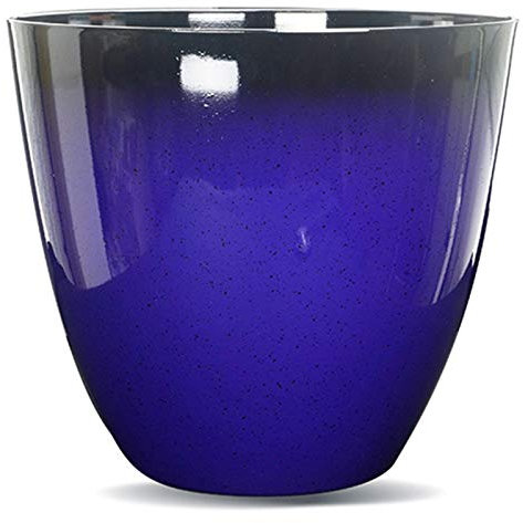 Gr8 Garden Large Round Glazed Effect Egg Cup Planter Patio Flower Plant Pot Tub[Blue]