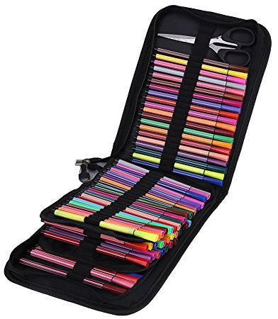 Große Federmäppchen, Mäppchen 120 Slots Mäppchen Portable Federmappe Organizer für Bleistifte, Büro Briefpapier Tasche für Bleistifte oder Aquarellstifte, 60 x 18 cm