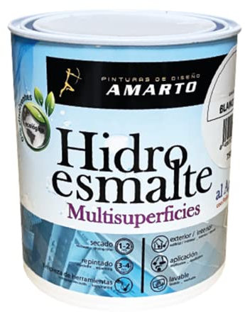 Esmalte Acrilico al Agua Hidroesmalte para metal, madera, acero, etc. (2,5L, NEGRO BRILLO)