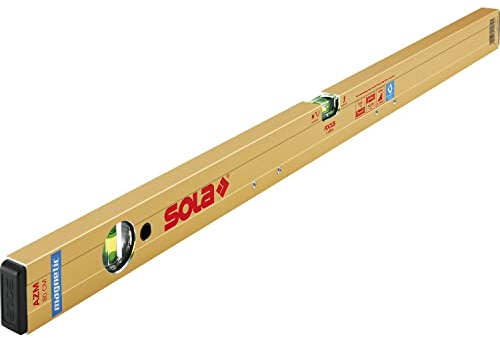 SOLA AZM 100 - Wasserwaage magnetisch 100 cm - starker Halt durch Neodym Magnete - Wasserwaage mit Magnet 100 cm - patentierte SOLA-Focus Libelle