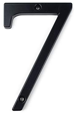 HASWARE Numero civico Segnale 4 pollici (10 cm) Numeri di porta moderni Segnaletica Targa Indirizzo di casa Numeri in lega di zinco (7, Nero)