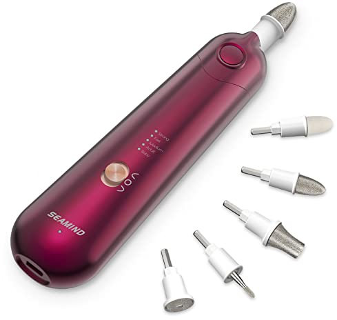 SEAMIND Professional Manicure Pedicure Set, Cordless Electric Nail File Kit, Rechargeable Nail Grinder for Thick Nails, 5 Speeds Hand Foot Nail Care Trimmer Buffer Tools