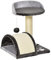 PawHut Arbre à Chat griffoir grattoir Design Jeu Boule Suspendue + Plateforme Peluche sisal Naturel Gris foncé