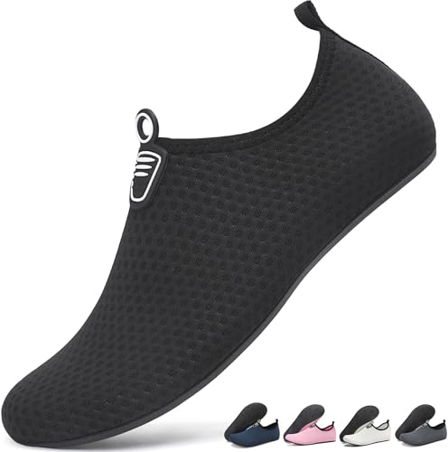 Sixspace Damen Herren Badeschuhe Wasserschuhe Schwimmschuhe Männer Frauen Strandschuhe Aquaschuhe Barfußschuhe für Strand,Pool,Meer,Wassersport,Tauchen,Surfen,Aqua Cycling(Schwarz 39 EU)