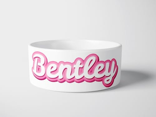 forefrontdesigns Personalised Dog Name Bowl – Custom Ceramic Dog Bowl for Water/Food, Ideal for Dogs and Cats, Personalised Cat Bowl Available in Large and Medium Sizes for Stylish Feeding.