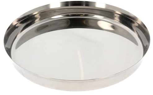 Stainless Steel Thali Plate Tray Indian Kumcha Dinner Serving Dish Round Thali Plates Reusable for Breakfast Lunch Starter Snack Platter Curry Picnic Camping Everyday (No.11 - Diameter: 24cm)
