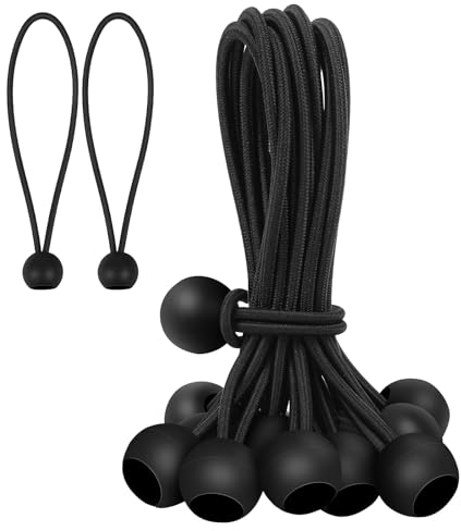 SEPGLITTER Spanngummis mit Kugel Planenspanner, 30 Stück 20 cm Schwarze Robuste Gummispanner Zeltgummis zum Festzurren von Planen, Überdachungen, Campingzelten, Ladungshaltedrähten, Schläuchen