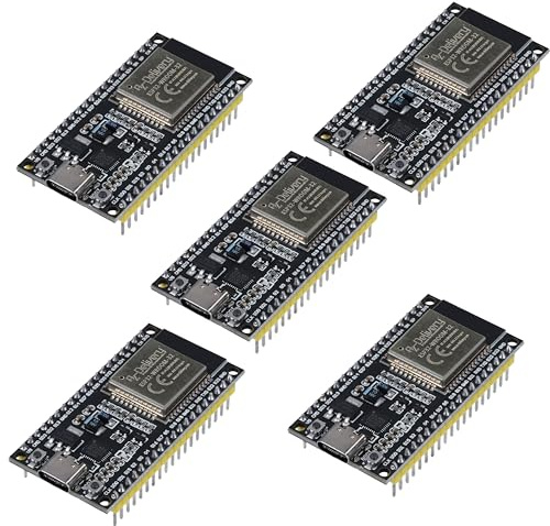 AZDelivery 5 x ESP32 NodeMCU Module WLAN WiFi Dev Kit C Development Board mit CP2102 und USB-C Anschluss | ESP 32 ESP32 wroom 32 | kompatibel mit Arduino und inklusive E-Book!
