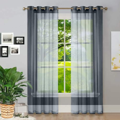 GAIFNAG Rideaux de Porte Chenille 120 x 220 cm Décoration de Fenêtre/Lavable Rideaux Anti Mouche pour Porte Exterieur pour Porte Fenetre Dressing Salon, Gris
