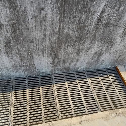 Grabenabdeckung Abdeckrost Regengitter aus Verbundkunststoff für Dachrinnen, leicht zu schneidende Entwässerungsabdeckung für Fußgängerwege mit Anti-Rutsch-Granulat, 1 cm breites Gitterrostloch für Ke