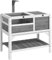 PawHut Maison enclos pour Tortues sur Pieds avec étagère de Rangement - en Bois de Sapin - Interieur et extérieur - dim. 103H x 84L x 51l cm Gris Clair