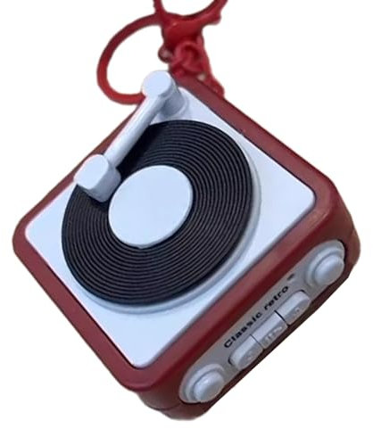 ANMITI Vintage Record Player Keychain Charm Pendant With Function For Decorative And Practical Daily Casual Use