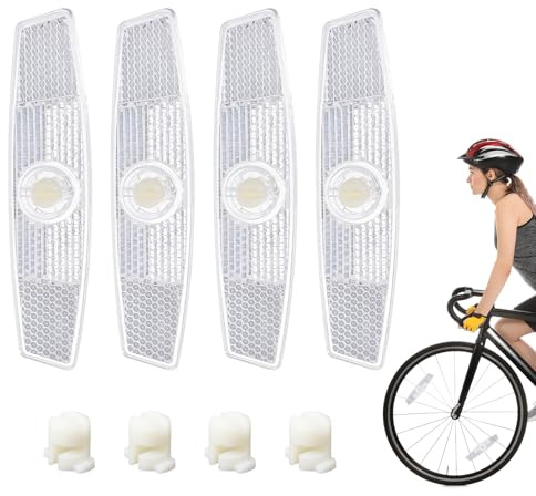 BOHUIZ 4Pcs Bike Spoke Reflectors, Bicycle Wheel Reflectors Bicycle Reflectors for Night Riding Safety Warning Spoke Reflector for Mountain Bikes & Road Bikes