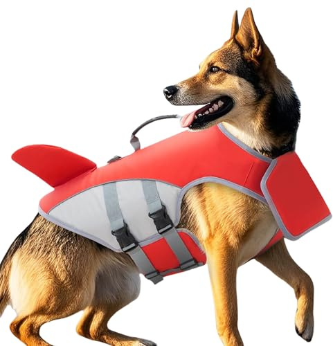 Schwimmweste für große Hunde, Schwimmweste mit Griff, Schwimmweste mit verstellbarem Riemen, Tierkleidung für Fluss, See, Meer, Strand, Pool, Teich, Kajakfahren